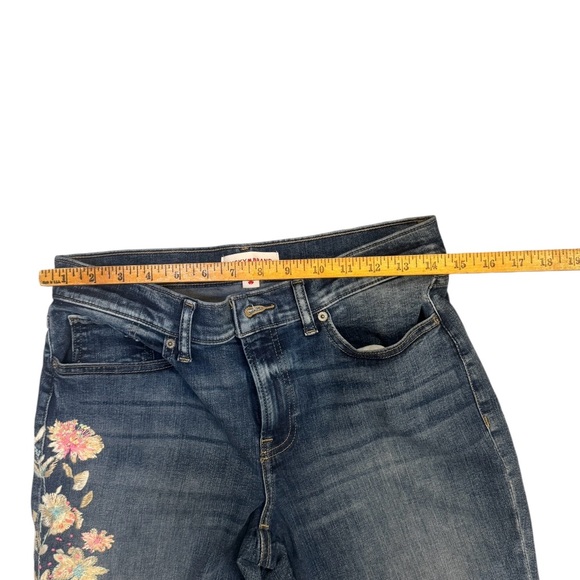 Lucky Brand Sweet Mid Rise Straight Jeans 8/29 Embroidered Floral - Picture 7 of 10